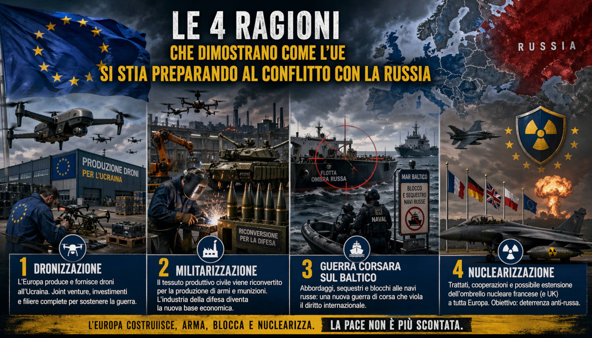 Le 4 ragioni che dimostrano come l'Ue si stia preparando al conflitto con la Russia